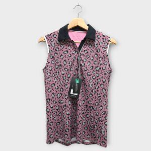 Galvin Green Golf Women's Polo Shirt Mila Sleeveless (Pink/Black) - Small